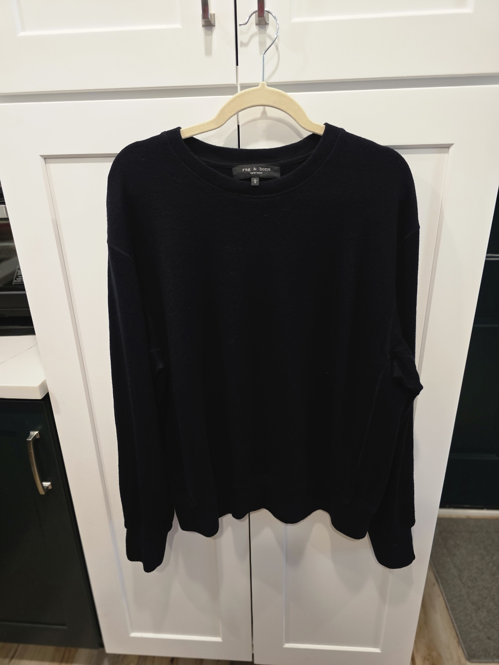 rag & bone Black Crewneck Sweatshirt